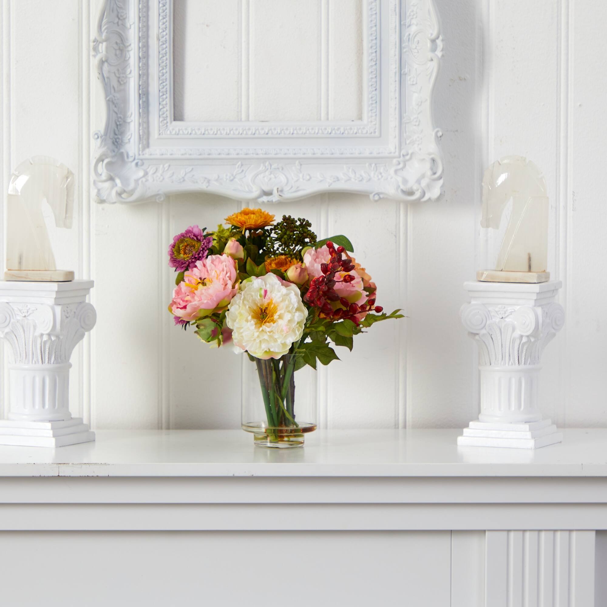 10" Peony Arrangement in Vase